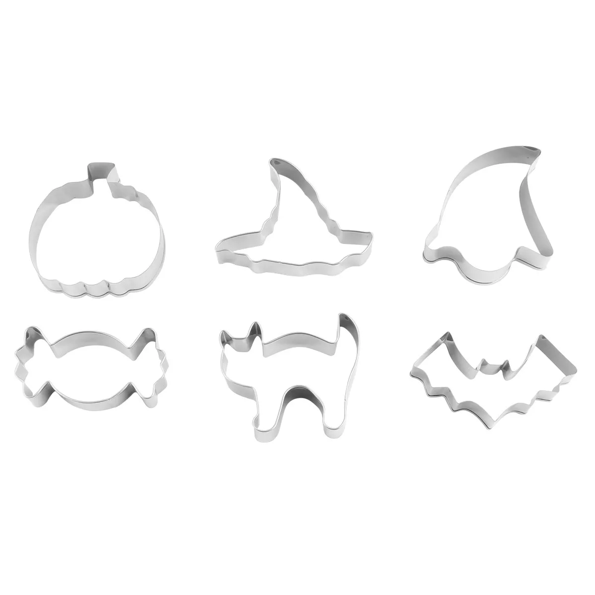 6Pcs Stainless Steel Cookie Molds Set Non-Stick Easy Clean for Cake Chocolate Candy Halloween Theme Halloween Theme Mold Set
6Pcs Stainless Steel Cookie Molds Set Non-Stick Easy Clean for Cake Chocolate Candy Halloween Theme Halloween Theme Mold Set