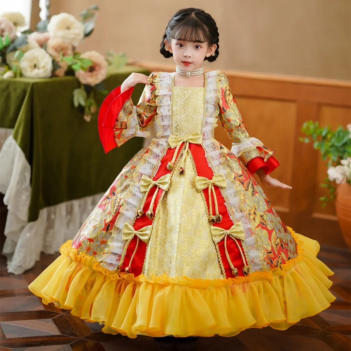 Customized High End Ball Gown Baby Flower Girl Dresses Halloween Medieval Baroque Children Princess Prom Birthday Party Gowns
Customized High End Ball Gown Baby Flower Girl Dresses Halloween Medieval Baroque Children Princess Prom Birthday Party Gowns
