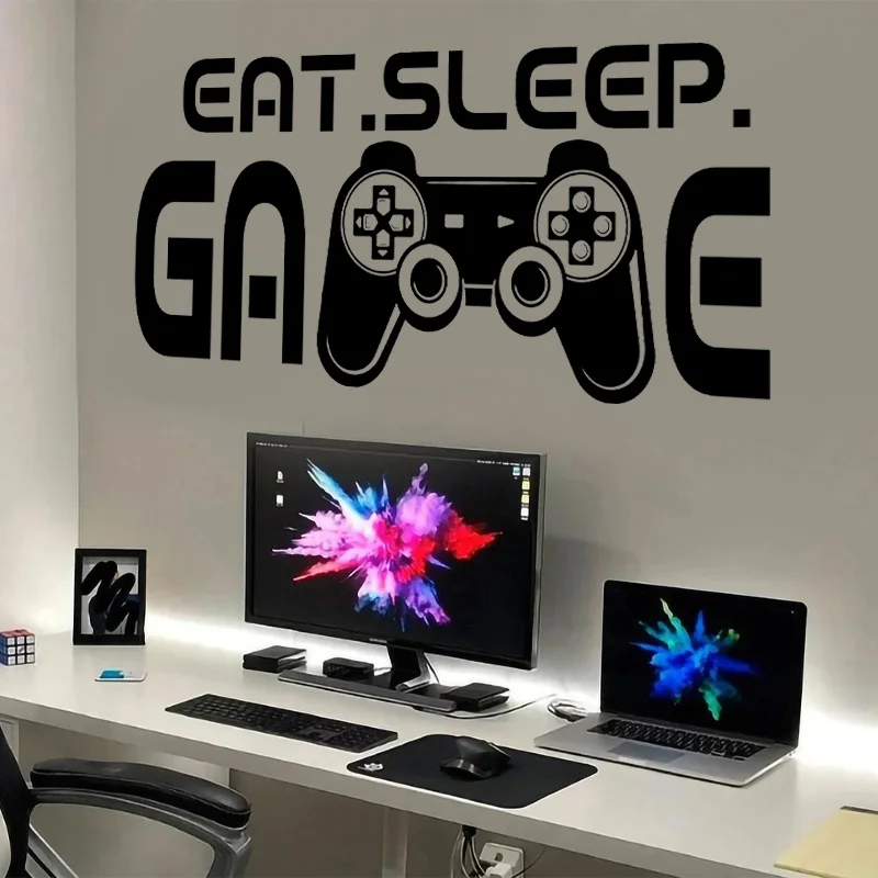 Eat Sleep Game Wall Sticker Vinyl Art Interior Decor Home Kids Boys Teens Gamer Room Decals Controller Video Game Mural Z564
Eat Sleep Game Wall Sticker Vinyl Art Interior Decor Home Kids Boys Teens Gamer Room Decals Controller Video Game Mural Z564