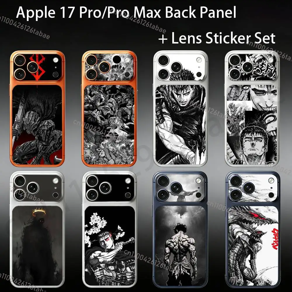 NEW Berserk Guts Hot Blood Anime Plating For iPhone 17proMax/17pro Full Cover Decal Skin Wrap Colorful Rear Sticker Film
NEW Berserk Guts Hot Blood Anime Plating For iPhone 17proMax/17pro Full Cover Decal Skin Wrap Colorful Rear Sticker Film