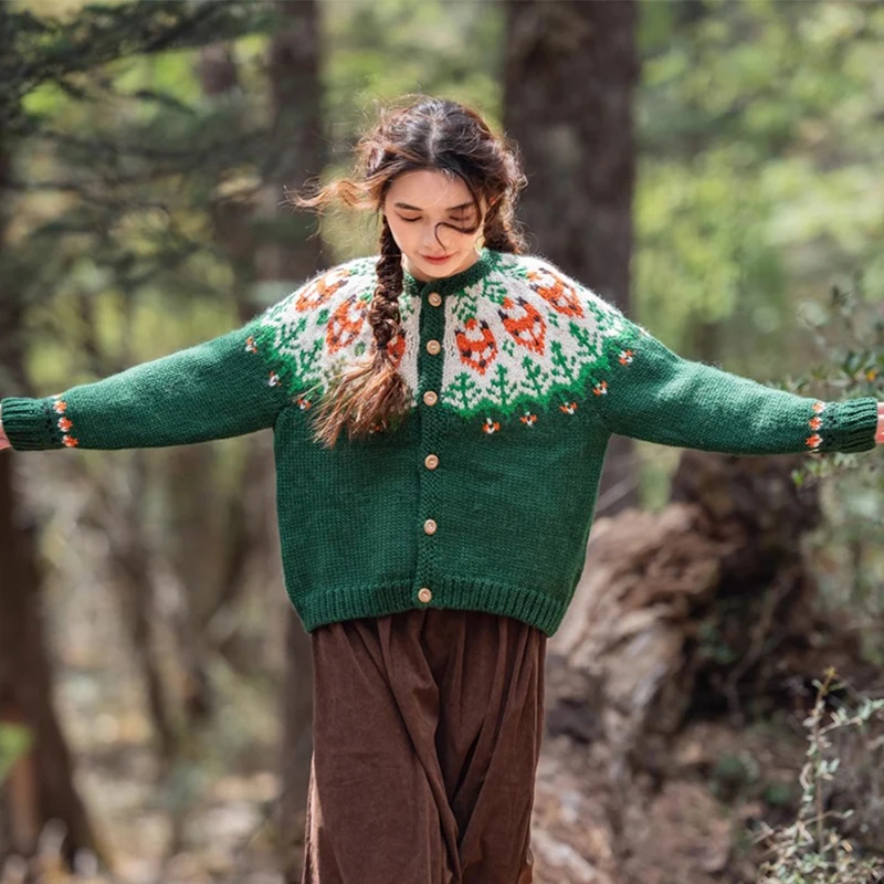 Vintage Print Knitted Cardigan Women Harajuku Cartoon Sweater Outerwears Korean Patchwork Knitwears Winter Long Sleeve Jumpers
Vintage Print Knitted Cardigan Women Harajuku Cartoon Sweater Outerwears Korean Patchwork Knitwears Winter Long Sleeve Jumpers