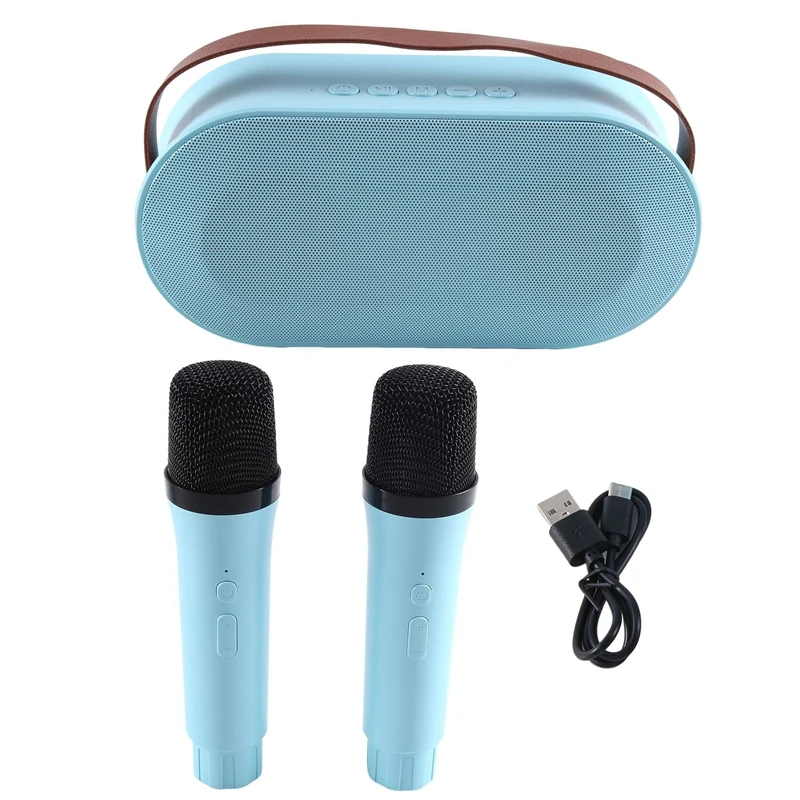 Mini Karaoke Machine, Portable Bluetooth Speaker Set With 2 Wireless Microphone With LED Lights (Blue) Easy To Use
Mini Karaoke Machine, Portable Bluetooth Speaker Set With 2 Wireless Microphone With LED Lights (Blue) Easy To Use