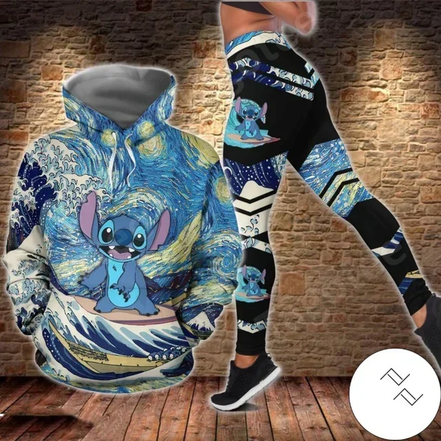 Женская толстовка с капюшоном и леггинсы Disney Stitch 3D, костюм со штанами для йоги, модный спортивный костюм, женский костюм для йоги
Женская толстовка с капюшоном и леггинсы Disney Stitch 3D, костюм со штанами для йоги, модный спортивный костюм, женский костюм для йоги