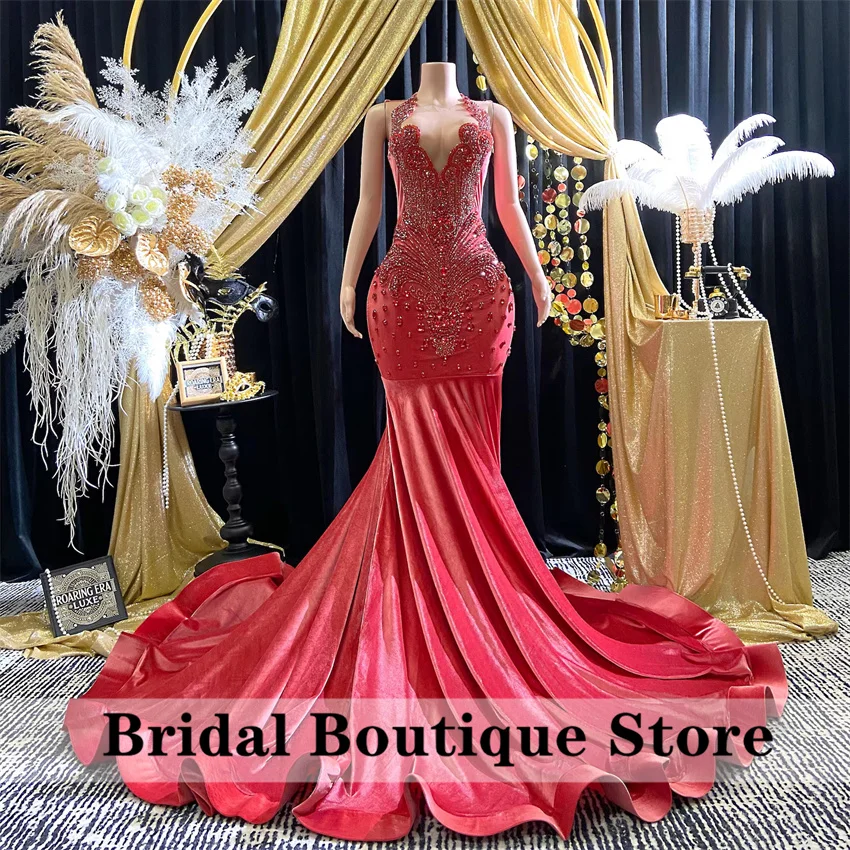 Charming Red Prom Party Dresses 2025 Glitter Beading Diamonds Crystal Birthday Dress Gown For Black Girls Customized
Charming Red Prom Party Dresses 2025 Glitter Beading Diamonds Crystal Birthday Dress Gown For Black Girls Customized