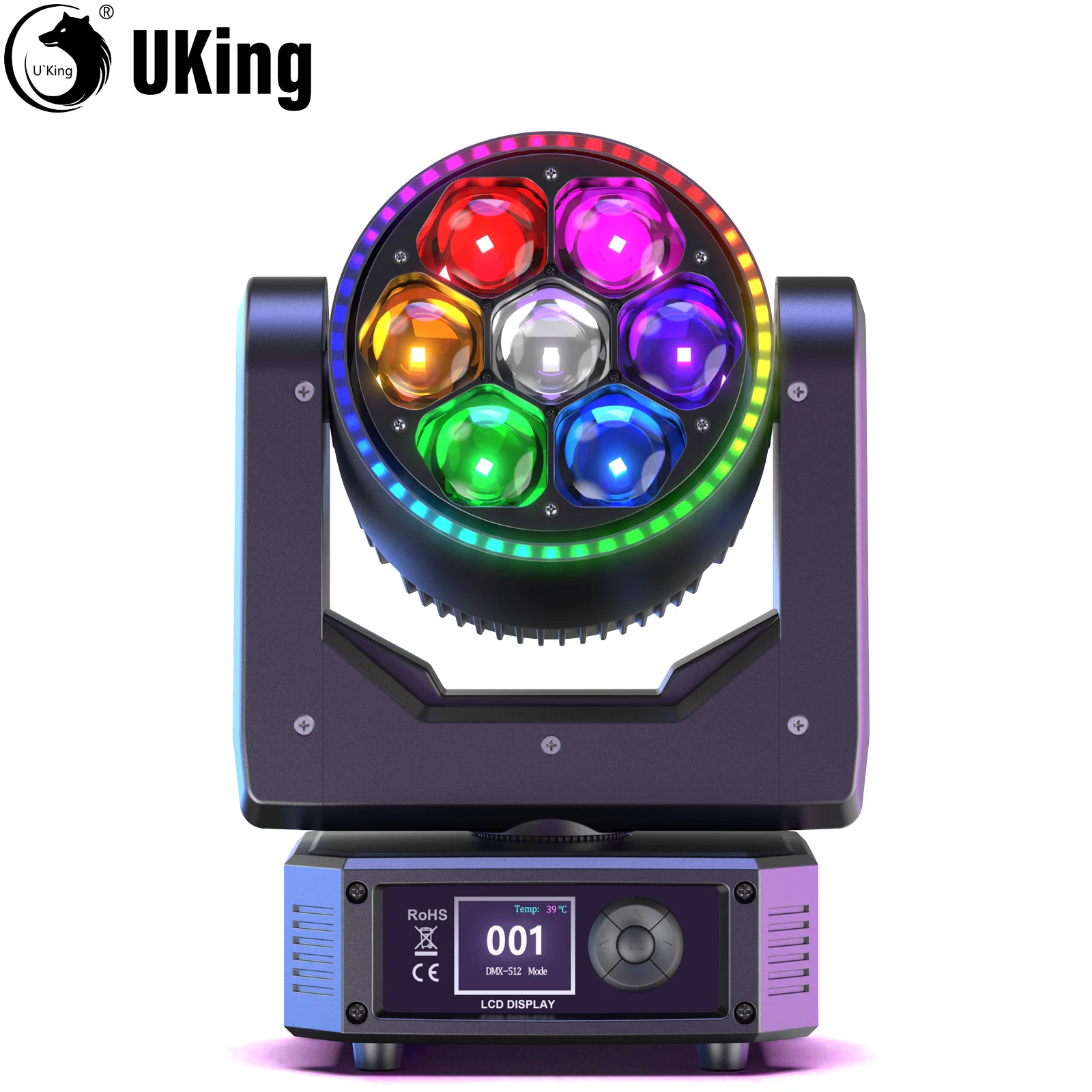 U'King 300W Мини-светильник с подвижной головкой 7X25W RGBW LED Bee's Eye + световая полоса сценического освещения DMX Zoom Beam DJ Light для концерта KTV Bar
U'King 300W Мини-светильник с подвижной головкой 7X25W RGBW LED Bee's Eye + световая полоса сценического освещения DMX Zoom Beam DJ Light для концерта KTV Bar