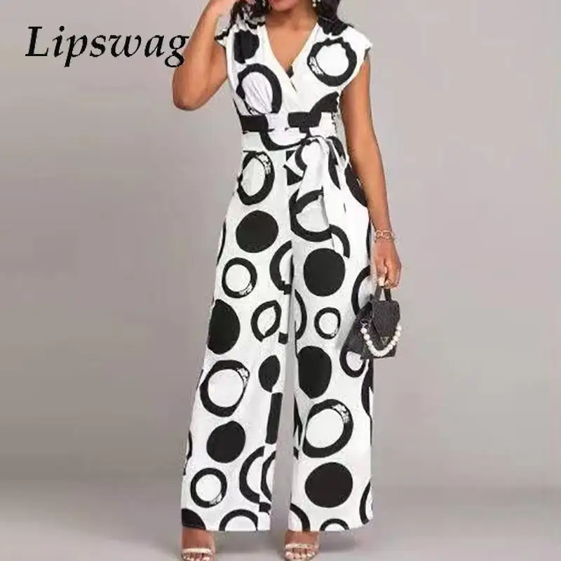 Chic Casual Graphic V-neck Office Romper Women's Summer Wide Leg Loose Waist Jumpsuit 2024 Elegant Short Sleeve New Combination
Chic Casual Graphic V-neck Office Romper Women's Summer Wide Leg Loose Waist Jumpsuit 2024 Elegant Short Sleeve New Combination