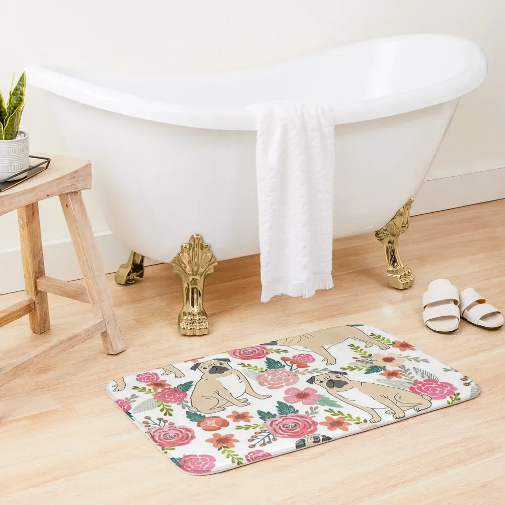 Pug Dog Art Pugs puppy funny cute dogs flowers Bath Mat Baths Bathroom Hallways For Hallway On The Floor Mat
Pug Dog Art Pugs puppy funny cute dogs flowers Bath Mat Baths Bathroom Hallways For Hallway On The Floor Mat
