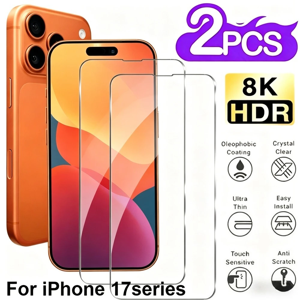 2 шт. Защитное стекло высокой четкости для iPhone 17, 16, 15, 14 Pro Max, 17e, 16e, Air, 15, 14 Plus, 13, 12 Pro, твердость 9H
2 шт. Защитное стекло высокой четкости для iPhone 17, 16, 15, 14 Pro Max, 17e, 16e, Air, 15, 14 Plus, 13, 12 Pro, твердость 9H