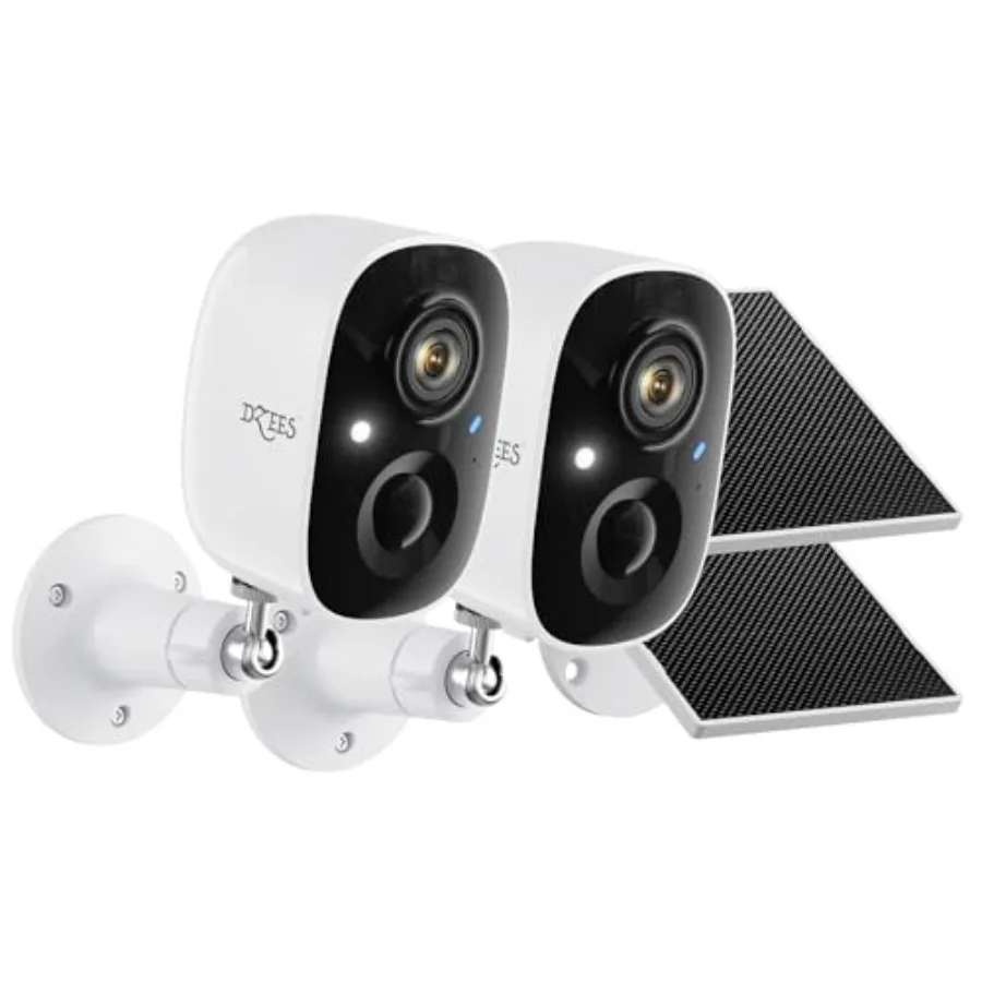 Outdoor solar security cameras: 2K wireless battery-powered system with spotlight, siren, PIR AI detection, color night vision,
Outdoor solar security cameras: 2K wireless battery-powered system with spotlight, siren, PIR AI detection, color night vision,