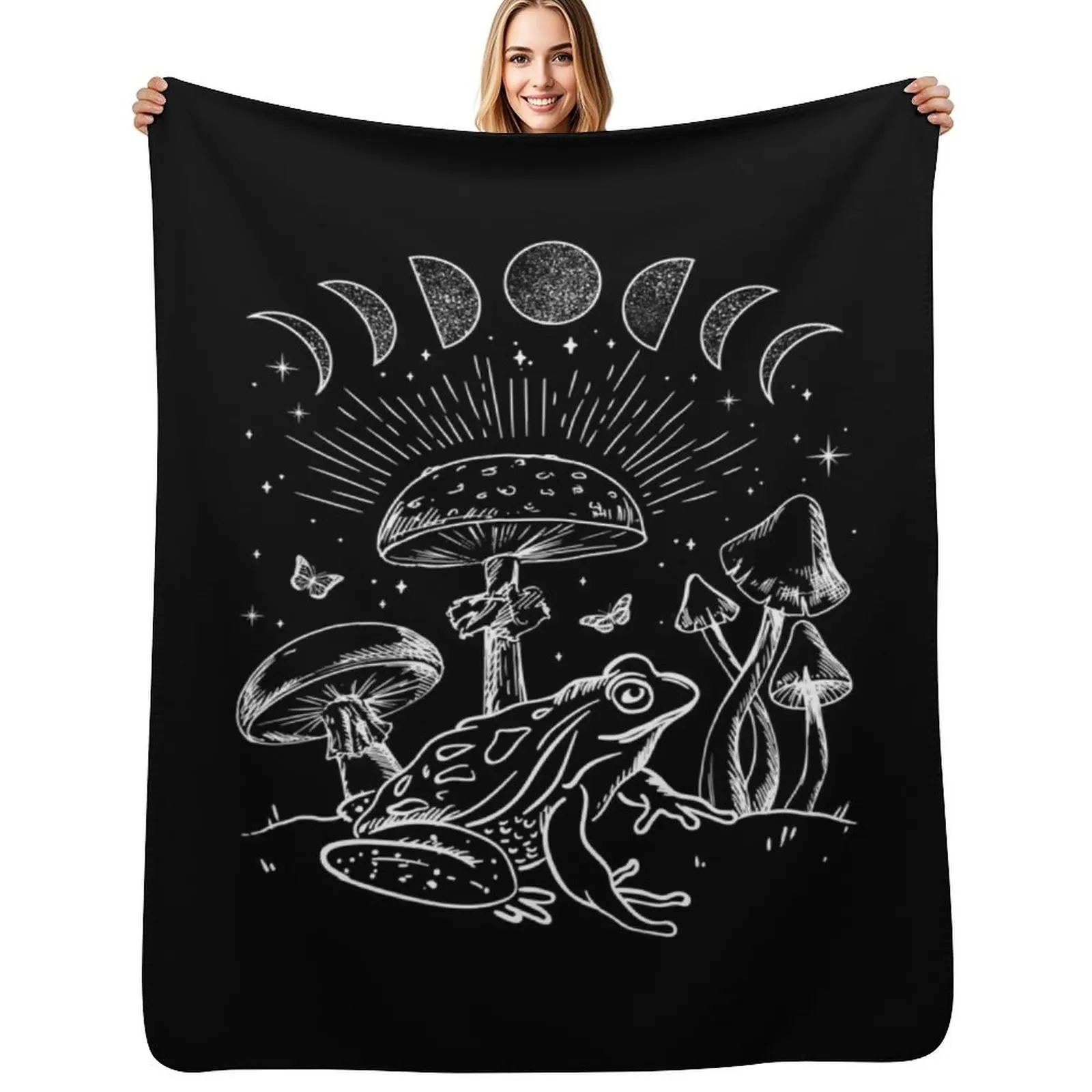 Frog Under Mushroom Dark Academia Cottagecore Aesthetic Goth Mystical - Edgy Alternative Look - Fungi Butterfly To Throw Blanket
Frog Under Mushroom Dark Academia Cottagecore Aesthetic Goth Mystical - Edgy Alternative Look - Fungi Butterfly To Throw Blanket