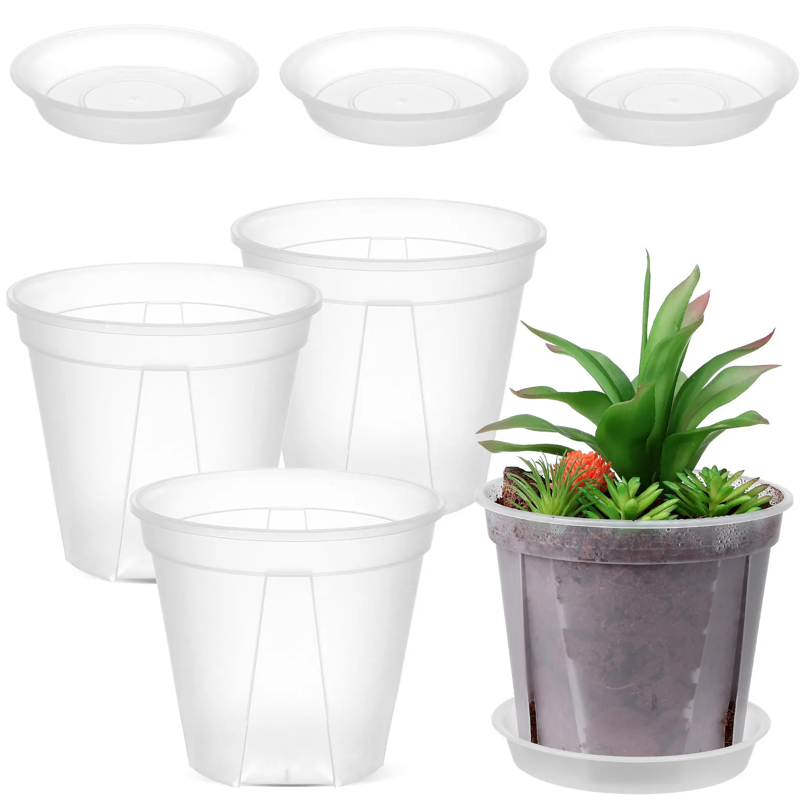 4Pcs Root Control Plastic Flower Pots Compact Drainage Holes Indoor Outdoor Planters for Succulent Strawberry Plants
4Pcs Root Control Plastic Flower Pots Compact Drainage Holes Indoor Outdoor Planters for Succulent Strawberry Plants