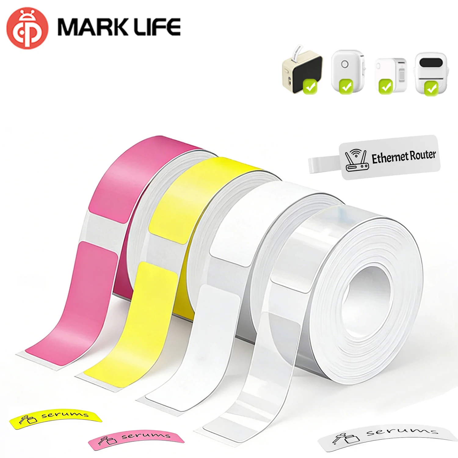 Marklife Thermal Label Sticker White/Color/Cable Adhesive Label Waterproof Paper For P15/P12/WP9529 Mini Printer Tag Label Maker
Marklife Thermal Label Sticker White/Color/Cable Adhesive Label Waterproof Paper For P15/P12/WP9529 Mini Printer Tag Label Maker