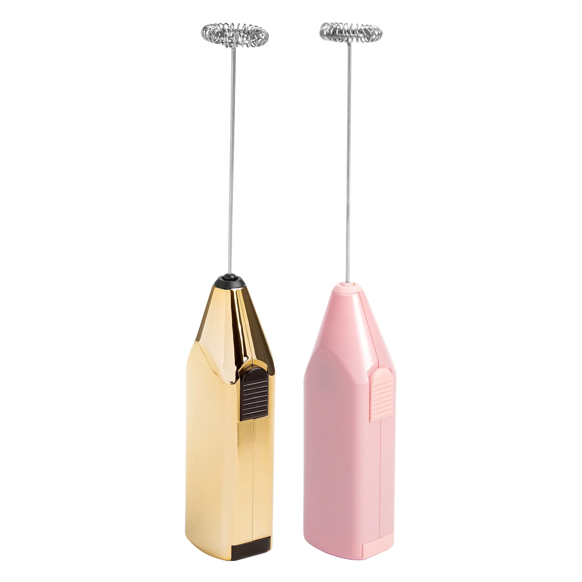 2-Pack Handheld Milk Frother Set Pink And Brushed Gold Battery-Operated Foam Maker for Lattes And Cappuccinos
2-Pack Handheld Milk Frother Set Pink And Brushed Gold Battery-Operated Foam Maker for Lattes And Cappuccinos