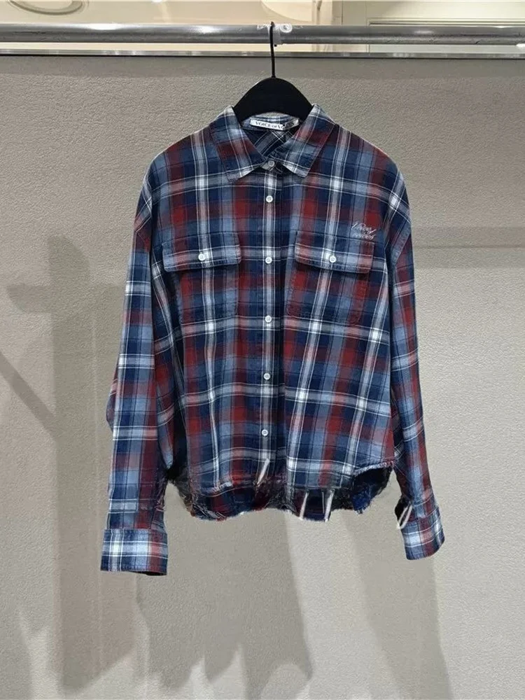 Noxiao La Authentic 2026 Spring Summer Plaid Shirt Embroidered Frayed Hem Casual Loose Fit Long Sleeve Cotton Women's Shirt
Noxiao La Authentic 2026 Spring Summer Plaid Shirt Embroidered Frayed Hem Casual Loose Fit Long Sleeve Cotton Women's Shirt