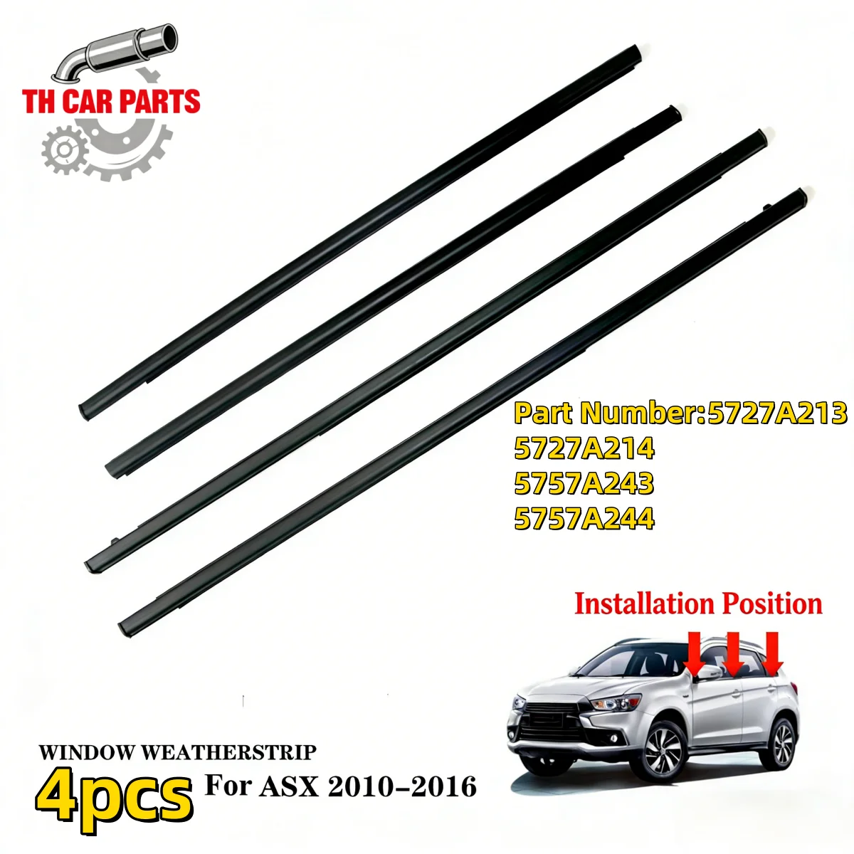 Car Window Weatherstrip Black For 2010-2016 Mitsubishi ASX Car Window Moulding Trim 5727A213 5727A214 5757A243 5757A244
Car Window Weatherstrip Black For 2010-2016 Mitsubishi ASX Car Window Moulding Trim 5727A213 5727A214 5757A243 5757A244