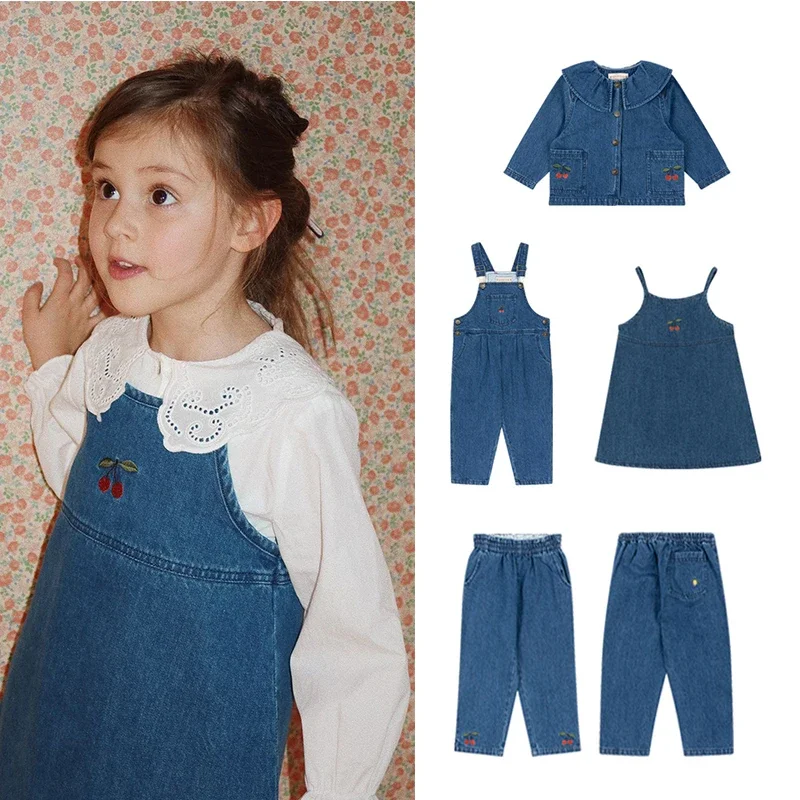Children's Denim Series Clothes 24 Autumn Winter Girls Cherry Jacket Children's Denim Bib Girls Trousers Kids Sundress
Children's Denim Series Clothes 24 Autumn Winter Girls Cherry Jacket Children's Denim Bib Girls Trousers Kids Sundress