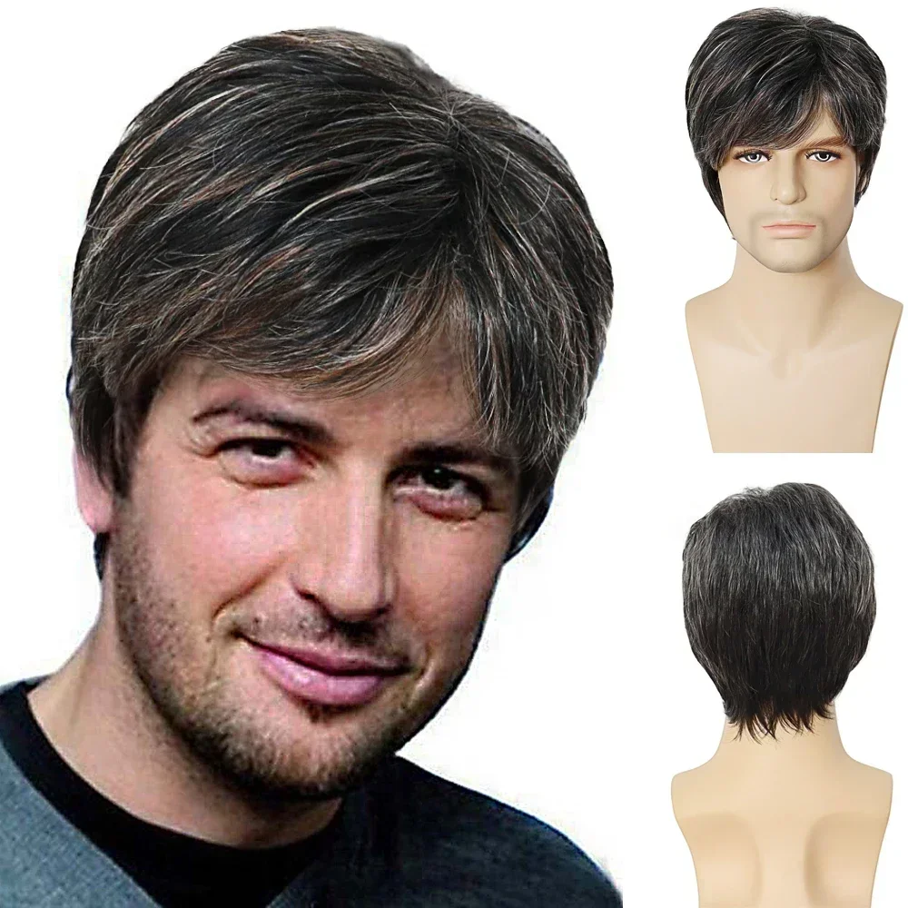 Mens Wig Brown Short Haircuts Synthetic Wigs for Man Guy Full Toupees Mixed Silver Grey Male HairstylesCostume Party Wig Cosplay
Mens Wig Brown Short Haircuts Synthetic Wigs for Man Guy Full Toupees Mixed Silver Grey Male HairstylesCostume Party Wig Cosplay