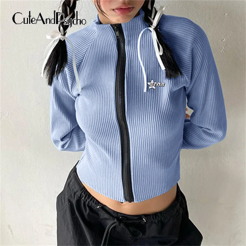 Cuteandpsycho Letter Emboidery Chic Jackets Y2K Zip Up Fashion Streetwear Women's Coats Korean Casual Crewneck Blue Outfits 90s
Cuteandpsycho Letter Emboidery Chic Jackets Y2K Zip Up Fashion Streetwear Women's Coats Korean Casual Crewneck Blue Outfits 90s