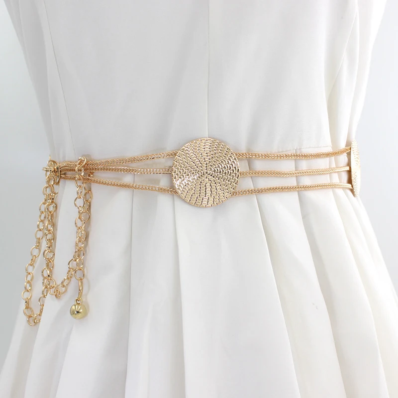 Elegant Round Metal Belt Retro Gold Chain Long Belts Fashion Dress Hook Adjustable Waist Belt Decorative Lady Waistband
Elegant Round Metal Belt Retro Gold Chain Long Belts Fashion Dress Hook Adjustable Waist Belt Decorative Lady Waistband