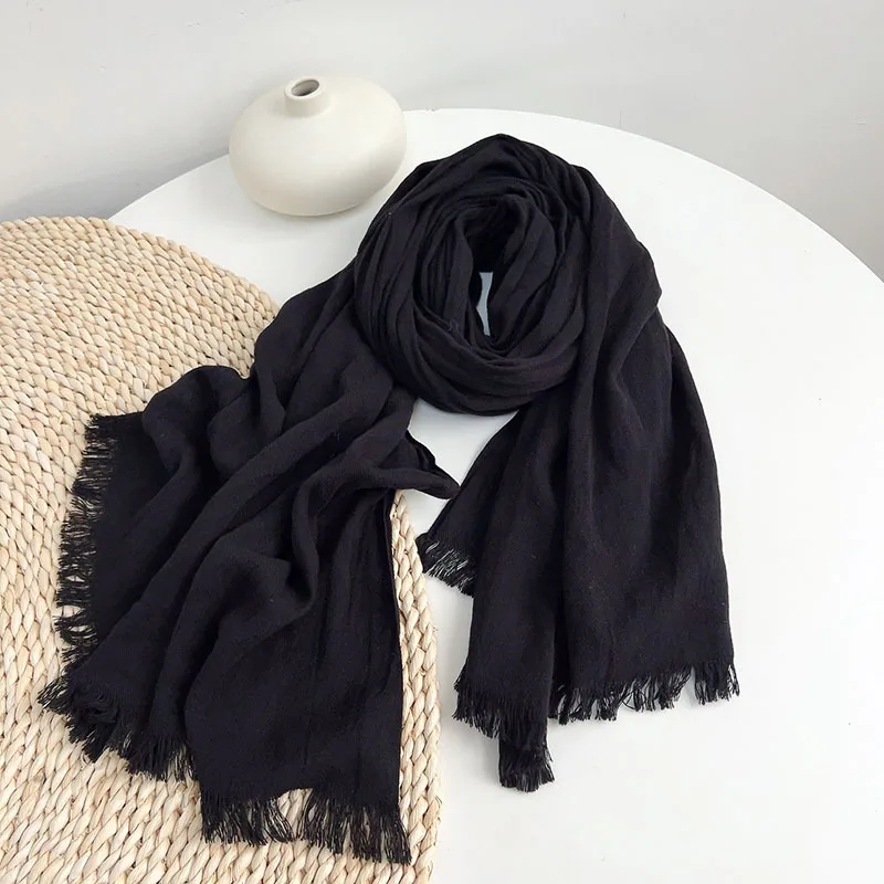 Mens Solid Color Cotton Scarf for Autumn and Winter Blue Cotton Scarf For Men with Tassels 70x200cm
Mens Solid Color Cotton Scarf for Autumn and Winter Blue Cotton Scarf For Men with Tassels 70x200cm