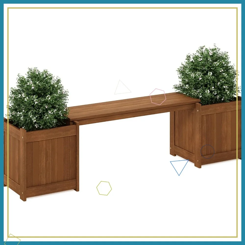 Natural Hardwood Flower Box with Removable Bench, Water Resistant Outdoor Planter for Garden and Patio
Natural Hardwood Flower Box with Removable Bench, Water Resistant Outdoor Planter for Garden and Patio