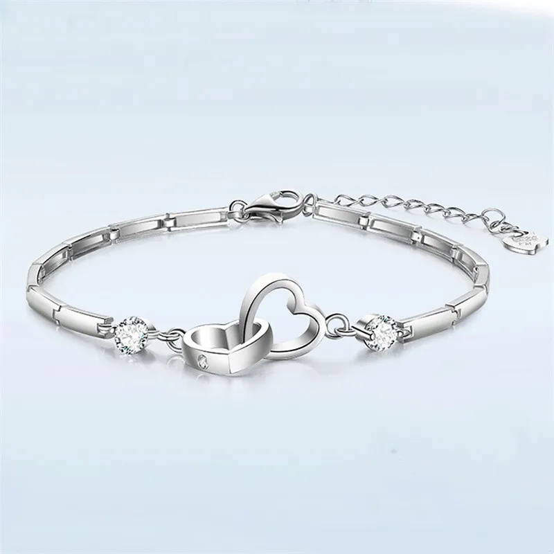 925 Sterling Silver Bracelets Bangles for Women Valentine's Days Cubic Zircon Wedding Love Heart Jewelry
925 Sterling Silver Bracelets Bangles for Women Valentine's Days Cubic Zircon Wedding Love Heart Jewelry