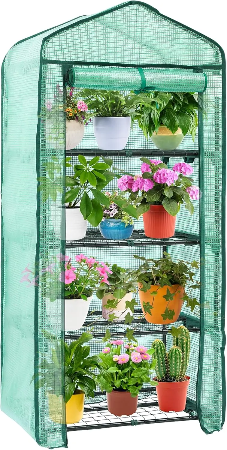Small Plastic Plant Green House 4-Tier Rack Stand Portable Greenhouses with Durable PE Cover for Seedling, 2.5x1.6x5.2 FT,
Small Plastic Plant Green House 4-Tier Rack Stand Portable Greenhouses with Durable PE Cover for Seedling, 2.5x1.6x5.2 FT,