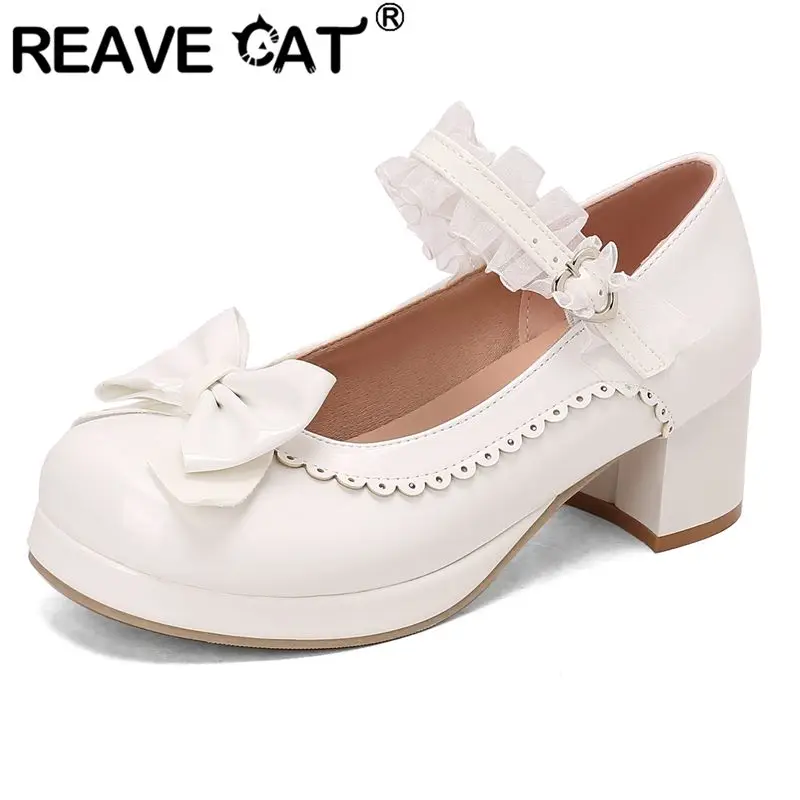 REAVE CAT 2025 Туфли-лодочки в стиле Лолиты для девочек на блочном каблуке 5 см на платформе 1,5 см, разноцветные туфли с бантом, большой размер 46 47 48 Sweet Dating Shoes
REAVE CAT 2025 Туфли-лодочки в стиле Лолиты для девочек на блочном каблуке 5 см на платформе 1,5 см, разноцветные туфли с бантом, большой размер 46 47 48 Sweet Dating Shoes