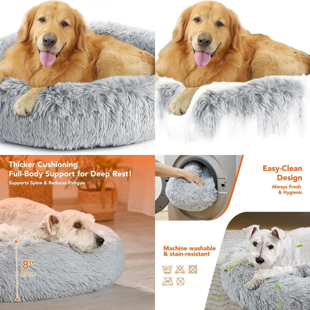 Washable Faux Fur Donut Bed with Raised Rim for Small Dogs and Cats - Light Grey, 37x37x8
Washable Faux Fur Donut Bed with Raised Rim for Small Dogs and Cats - Light Grey, 37x37x8