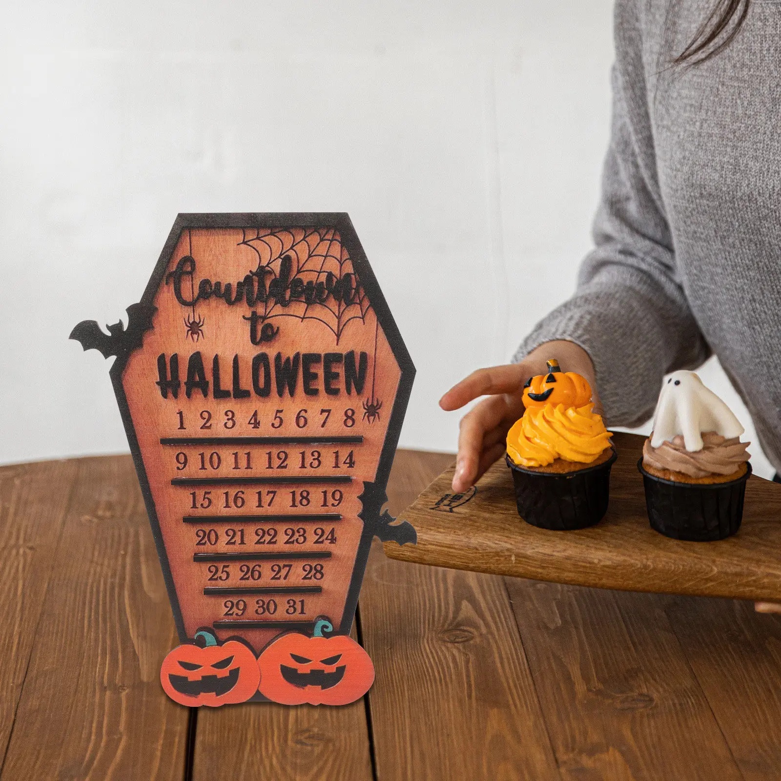 Wooden Halloween Countdown Calendar Coffin Shape Reusable Advent Calendar Halloween Home Decor Festive Countdown Decoration
Wooden Halloween Countdown Calendar Coffin Shape Reusable Advent Calendar Halloween Home Decor Festive Countdown Decoration