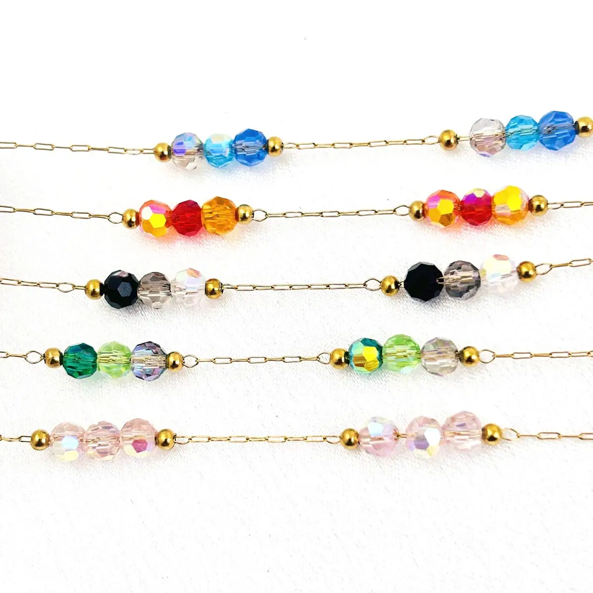 5M Gold Tone Link Chain Multicolor AB Color Glass Crystal Beads Handmade Tassels Bracelet Hairpin Necklace DIY Crafts Accessorie
5M Gold Tone Link Chain Multicolor AB Color Glass Crystal Beads Handmade Tassels Bracelet Hairpin Necklace DIY Crafts Accessorie
