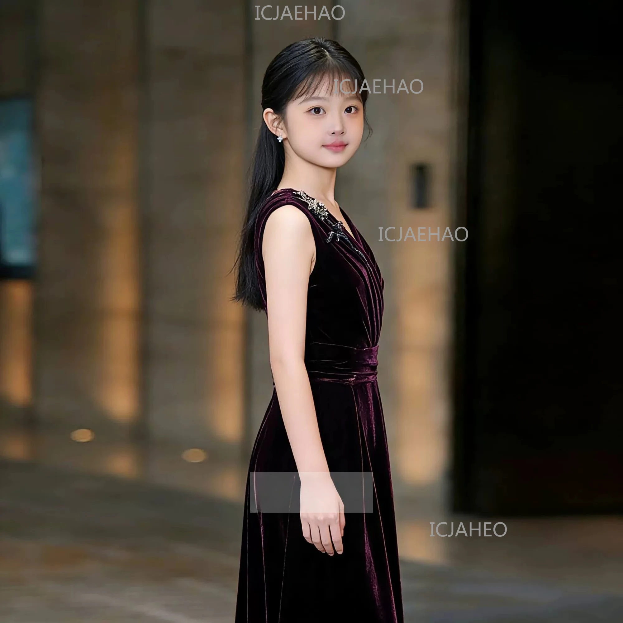 Catwalk, Piano And Violin Performance Gown, Slim Elegant Girl Zither Stage Velvet DressHigh-End Girls Evening Dress, Model
Catwalk, Piano And Violin Performance Gown, Slim Elegant Girl Zither Stage Velvet DressHigh-End Girls Evening Dress, Model