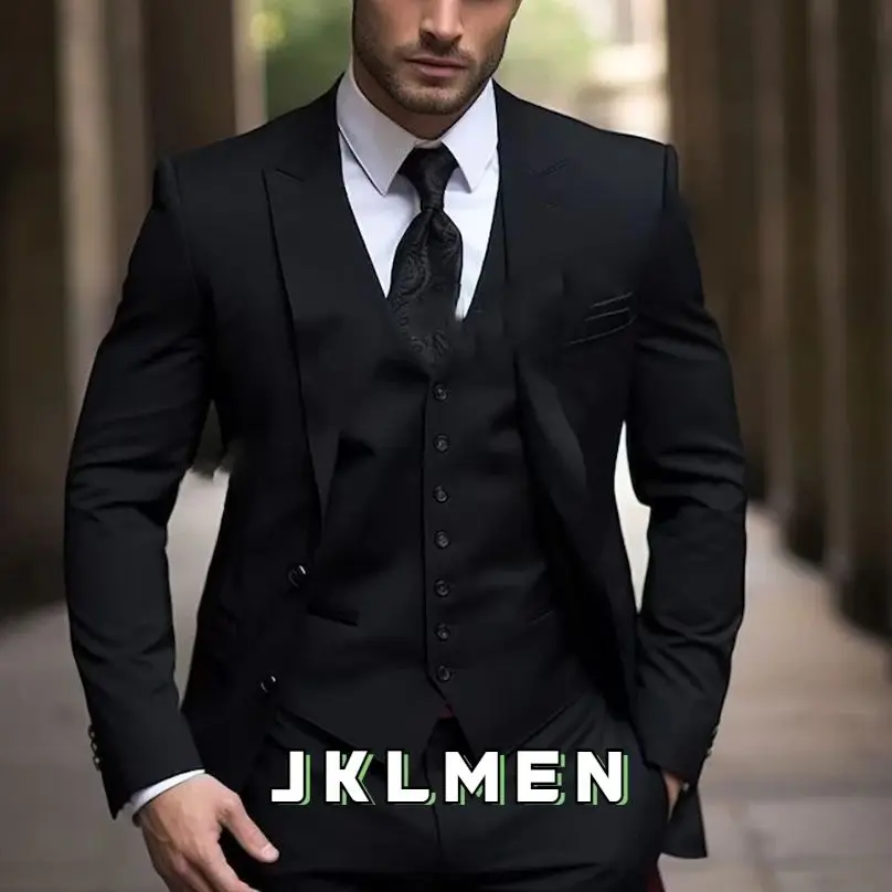 2024 Black Men Suits Costume Homme Elegant 3 Piece Jacket Pants Vest Set Wedding Prom Party Outfits Blazer Slim Fit High Quality
2024 Black Men Suits Costume Homme Elegant 3 Piece Jacket Pants Vest Set Wedding Prom Party Outfits Blazer Slim Fit High Quality
