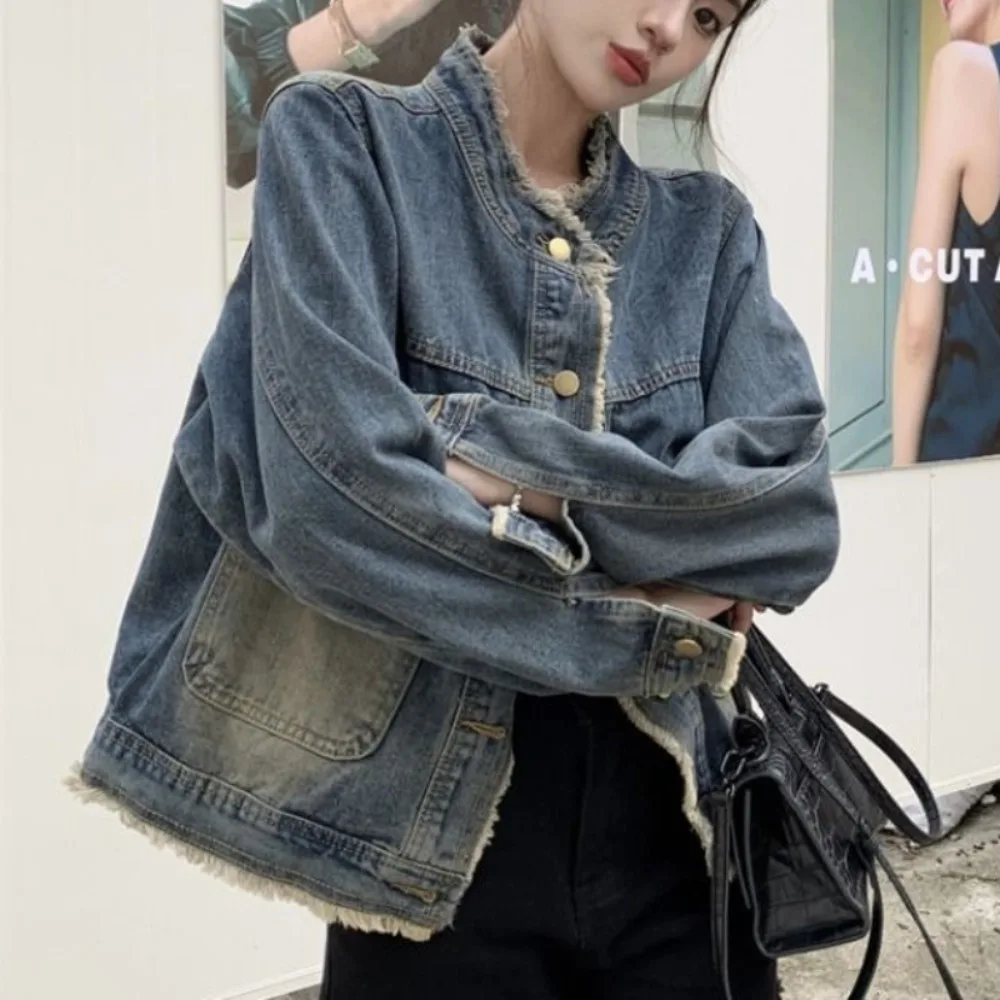 Trendy Personalized Streetwear New Coat Flash Vintage Wash Denim Loose All-match Slim Casual High Street Outwears
Trendy Personalized Streetwear New Coat Flash Vintage Wash Denim Loose All-match Slim Casual High Street Outwears