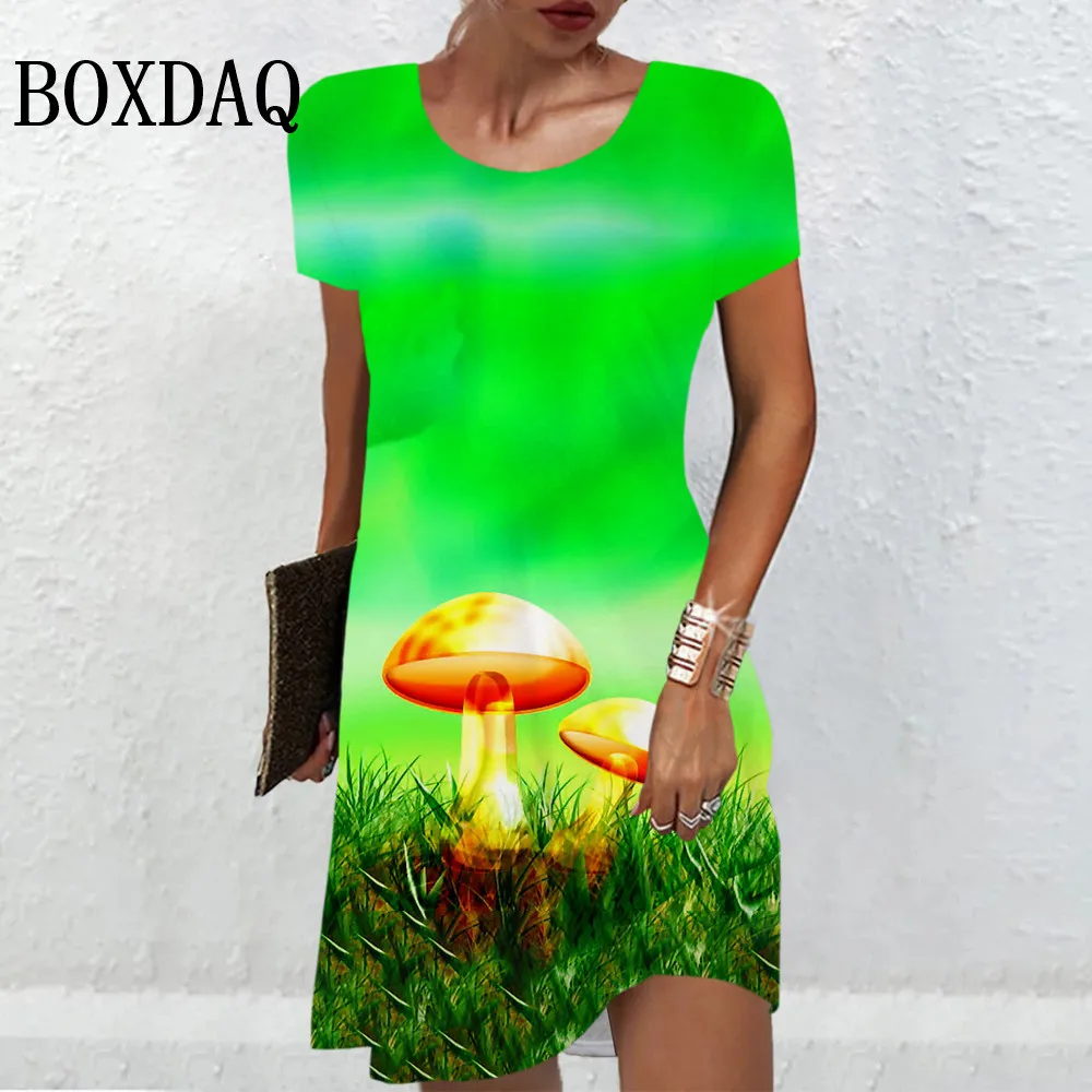 Mushroom 3D Printing Dresses For Women 2024 New Summer Plant Pattern O-Neck Short Sleeve Dress Fashion Casual Oversized Sundress
Mushroom 3D Printing Dresses For Women 2024 New Summer Plant Pattern O-Neck Short Sleeve Dress Fashion Casual Oversized Sundress