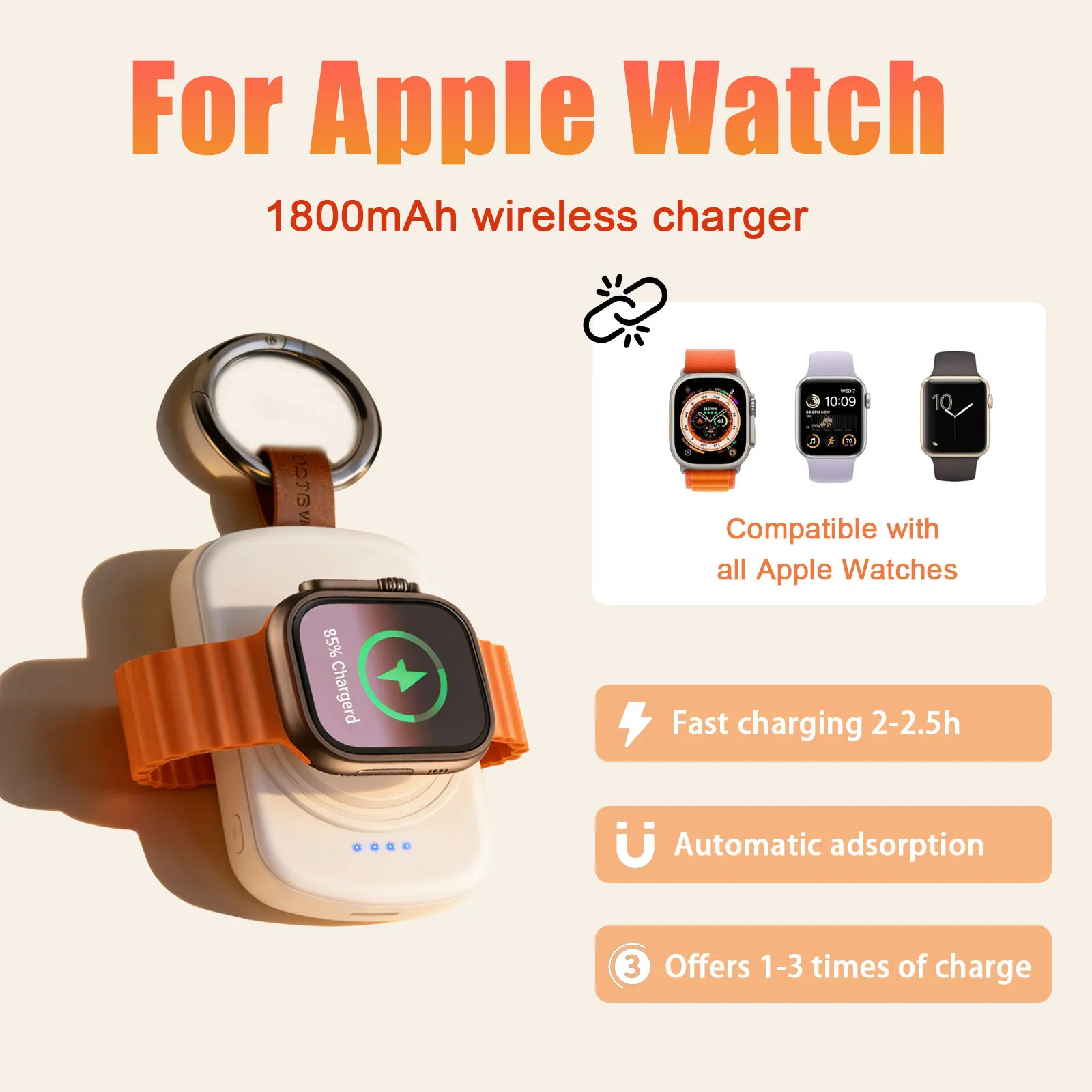 Smartwatch Accessory Magnetic Charger Wireless Charging Module Slim Wireless Power Bank Charging for Apple Watch
Smartwatch Accessory Magnetic Charger Wireless Charging Module Slim Wireless Power Bank Charging for Apple Watch