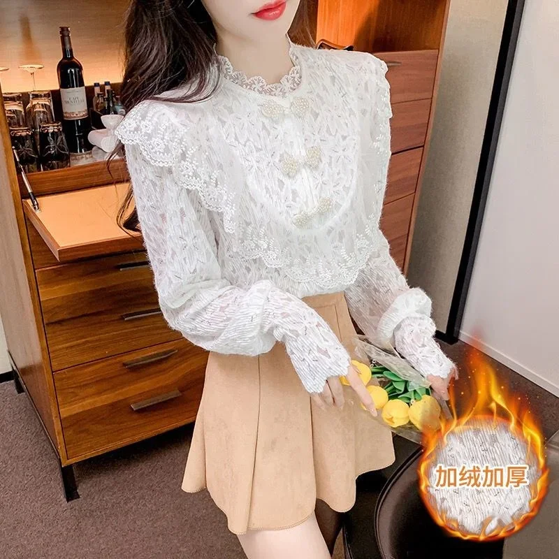 Кружевное женское платье 2023, модная рубашка, Топ с длинным рукавом, винтажная одежда для женщин, топы, рубашки, блузки
Кружевное женское платье 2023, модная рубашка, Топ с длинным рукавом, винтажная одежда для женщин, топы, рубашки, блузки