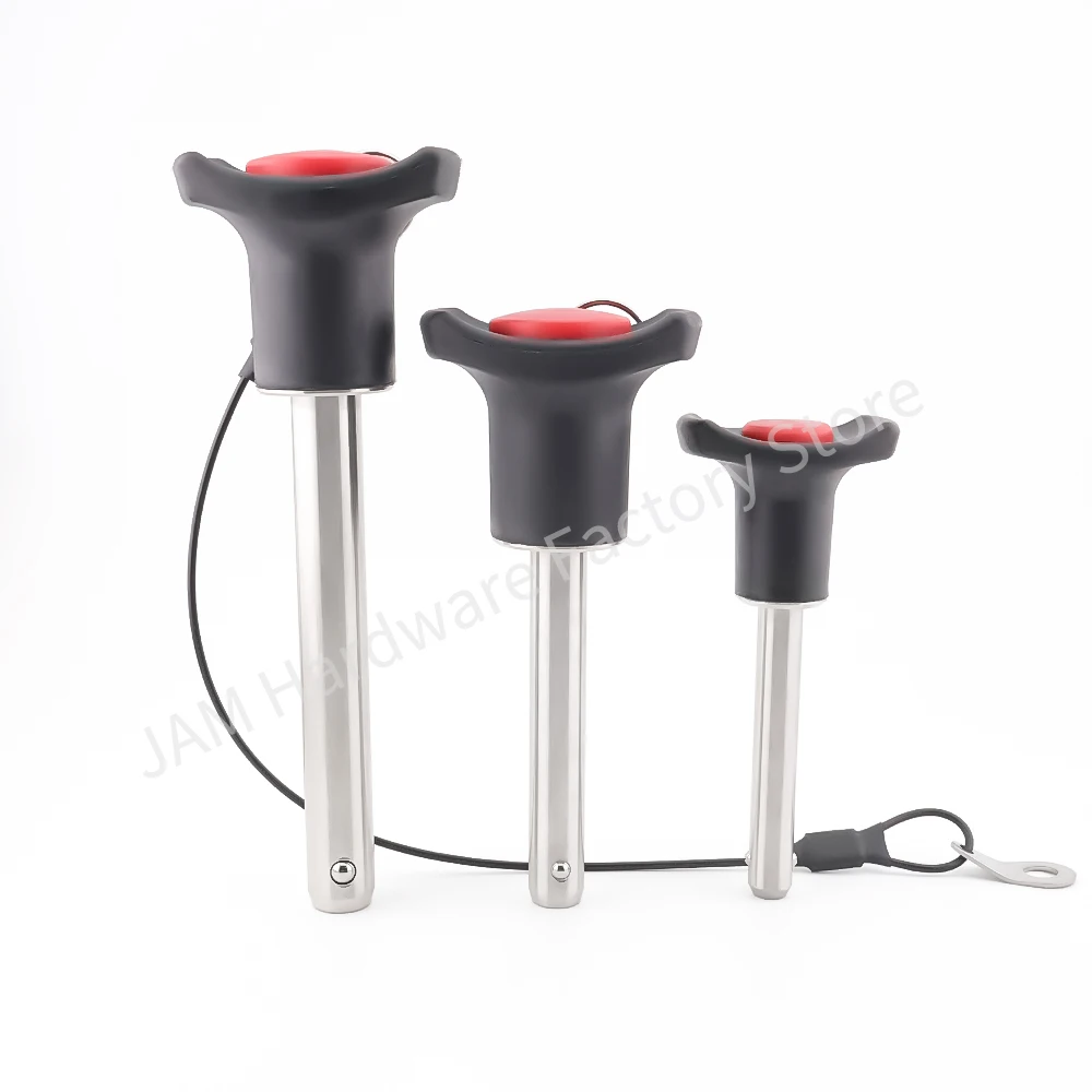 MJ121 Dia 5/6/8/10/12/14/16/20mm Red Button Type Quick Release Pin Quick Insertion Pins safety Pin Ball Lock Pin With Rope
MJ121 Dia 5/6/8/10/12/14/16/20mm Red Button Type Quick Release Pin Quick Insertion Pins safety Pin Ball Lock Pin With Rope