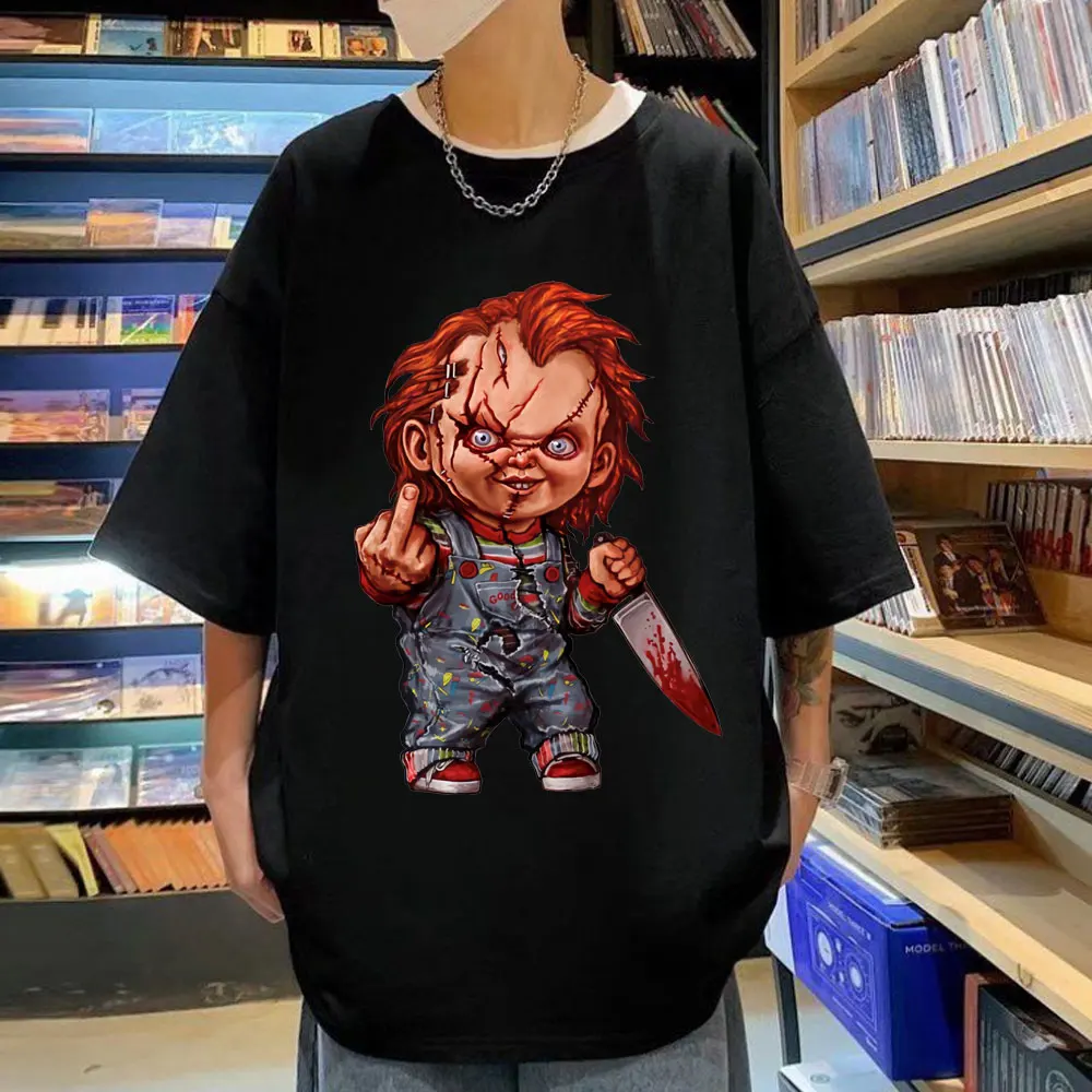Horror Chucky Graphic T Shirts Men Women Gothic Fashion Short Sleeve T Shirt Summer High Quality Pure Cotton T-shirts Streetwear
Horror Chucky Graphic T Shirts Men Women Gothic Fashion Short Sleeve T Shirt Summer High Quality Pure Cotton T-shirts Streetwear