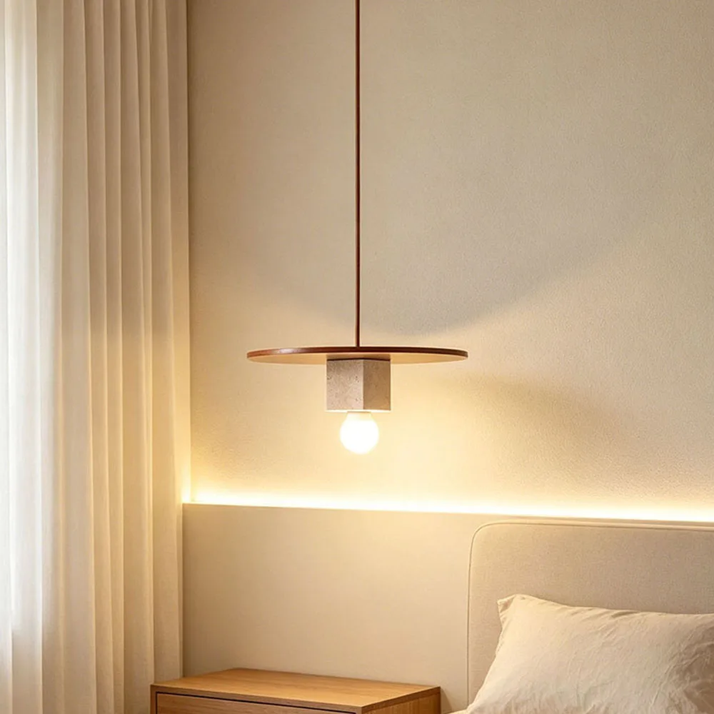 Modern Natural Travertine Hanging Lamp Walnut Round Plate Pendant Light for Kitchen Bedroom Bar
Modern Natural Travertine Hanging Lamp Walnut Round Plate Pendant Light for Kitchen Bedroom Bar