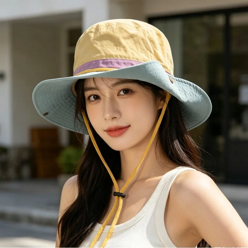 Large Eave Sun Protection Color Block Fisherman Hat Quick Drying Summer Outdoor Climbing Basin Hat for Men Women
Large Eave Sun Protection Color Block Fisherman Hat Quick Drying Summer Outdoor Climbing Basin Hat for Men Women