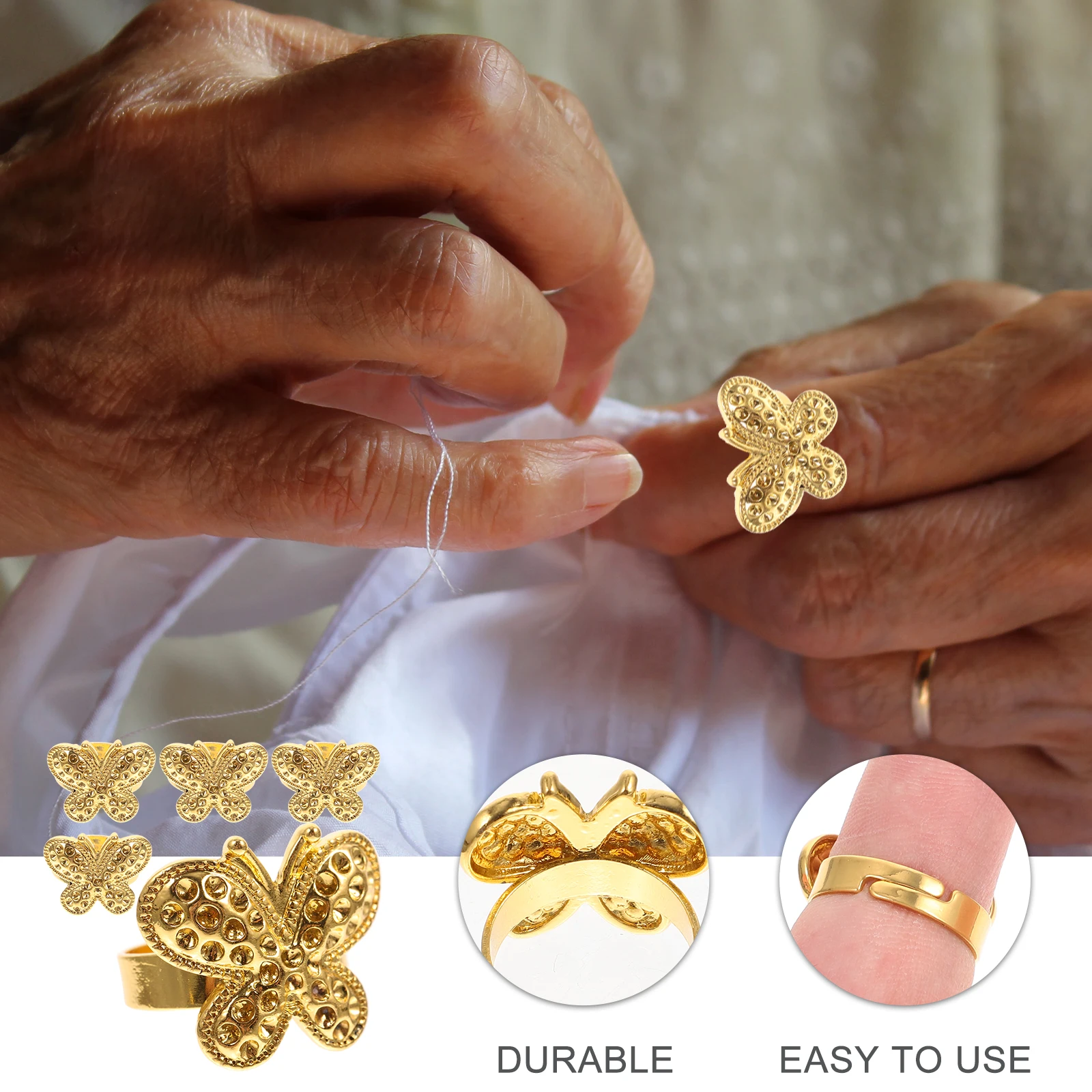 5 Pcs Finger Guard for Sewing Thimble Ring Cross Stitch Protectors Adjustable Covers
5 Pcs Finger Guard for Sewing Thimble Ring Cross Stitch Protectors Adjustable Covers