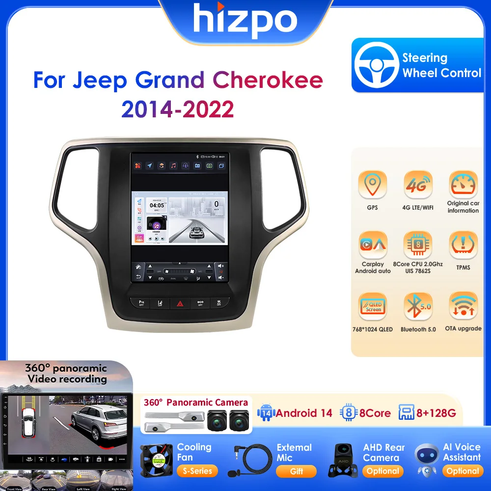 9.7 Inch 2 Din 4G LTE Android 14 Car Multimedia Player Support Wireless Carplay Android Auto for Jeep Grand Cherokee 2014-2022
9.7 Inch 2 Din 4G LTE Android 14 Car Multimedia Player Support Wireless Carplay Android Auto for Jeep Grand Cherokee 2014-2022
