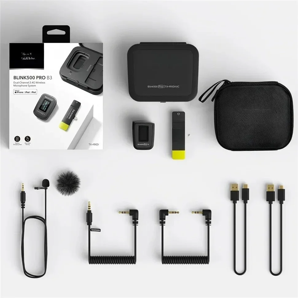 Saramonic Blink500 Pro B3 B4 B5 B6 2.4GHz Dual-Channel Wireless Microphone for iOS Android Smartphone Vlog Recording
Saramonic Blink500 Pro B3 B4 B5 B6 2.4GHz Dual-Channel Wireless Microphone for iOS Android Smartphone Vlog Recording