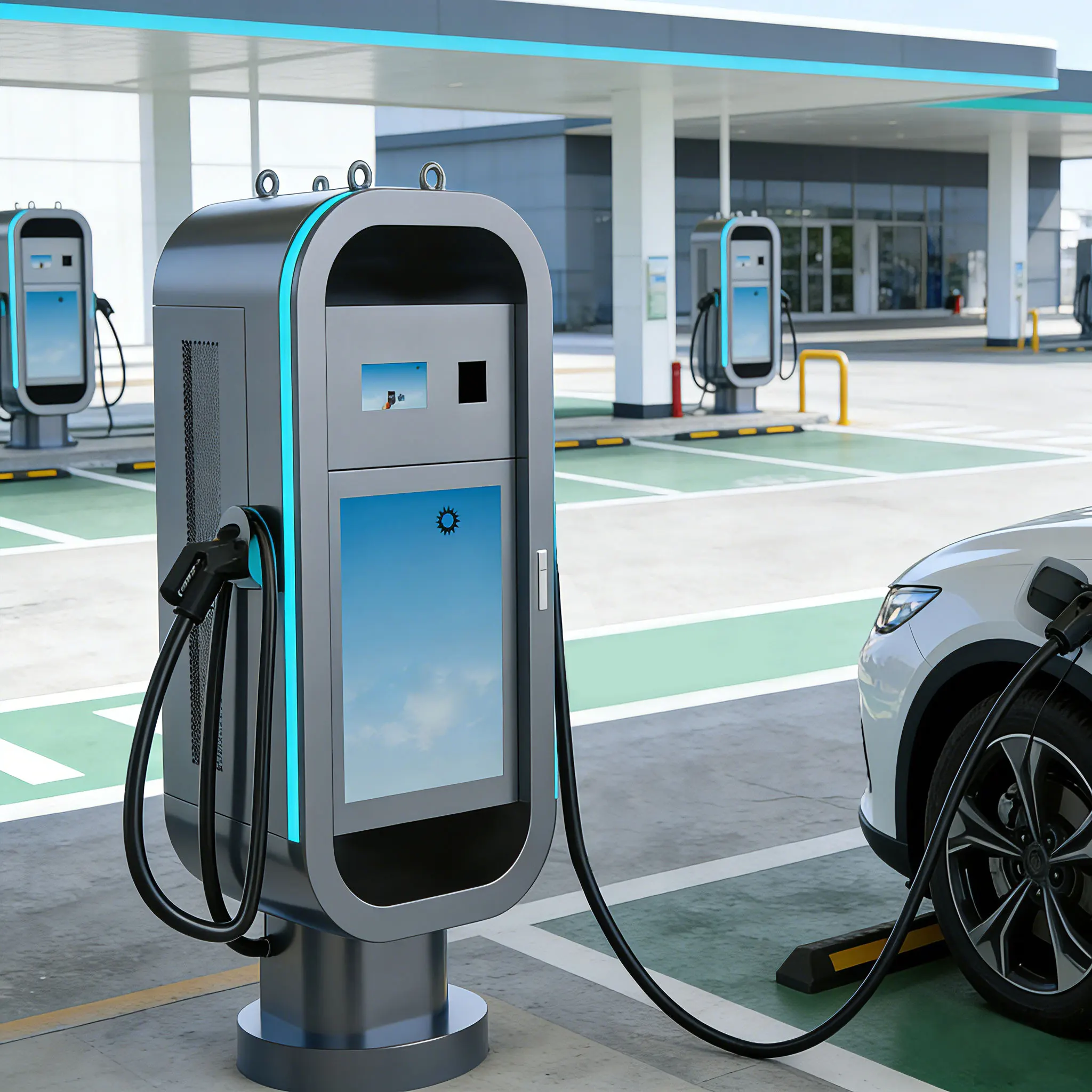 120KW/160KW/180KW High Power Floor-Mounted DC Charging Station - 250A/300A Output,Compatible with (TUV/UL Listed)
120KW/160KW/180KW High Power Floor-Mounted DC Charging Station - 250A/300A Output,Compatible with (TUV/UL Listed)