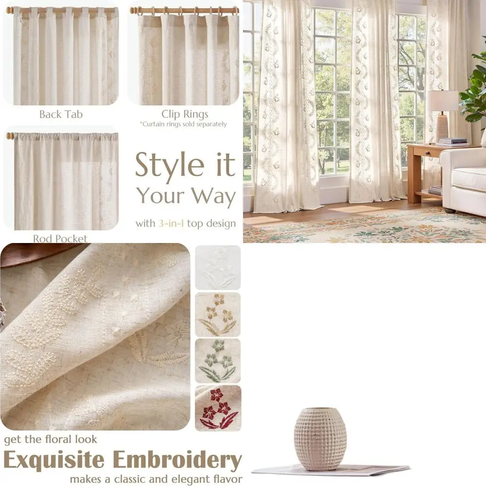 Цветочные шторы из смеси льна цвета слоновой кости, длина 84, с вышитым рисунком фермерского дома, набор из 2 панелей для спальни и гостиной
Цветочные шторы из смеси льна цвета слоновой кости, длина 84, с вышитым рисунком фермерского дома, набор из 2 панелей для спальни и гостиной