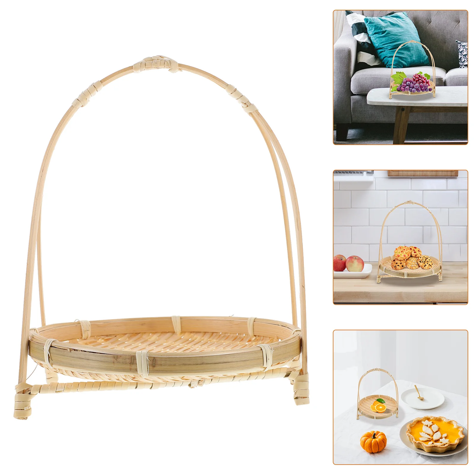 Bamboo Snack Basket Handwoven Material Bread Fruit Tray Portable Storage Organizer for Home Office Restaurant 
Bamboo Snack Basket Handwoven Material Bread Fruit Tray Portable Storage Organizer for Home Office Restaurant