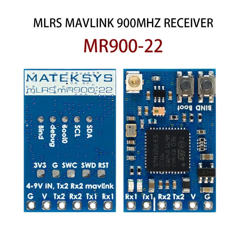 MATEKSYS MLRS MAVLINK 900MHz Receiver MR900-22 - 22 dBm RF Power for Reliable Drone Communication
MATEKSYS MLRS MAVLINK 900MHz Receiver MR900-22 - 22 dBm RF Power for Reliable Drone Communication