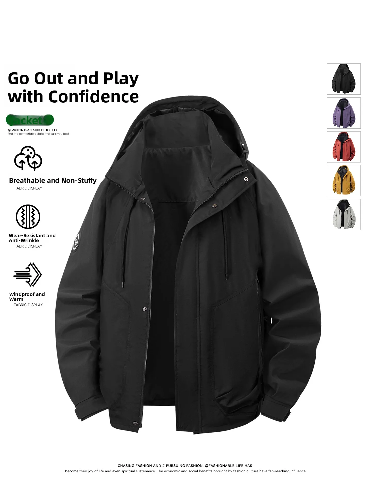 Waterproof Windproof Men's Winter Outdoor Sports Jaet Hooded Zipper Closure Casual Workwear Sle Polyester Fabric Jaet
Waterproof Windproof Men's Winter Outdoor Sports Jaet Hooded Zipper Closure Casual Workwear Sle Polyester Fabric Jaet