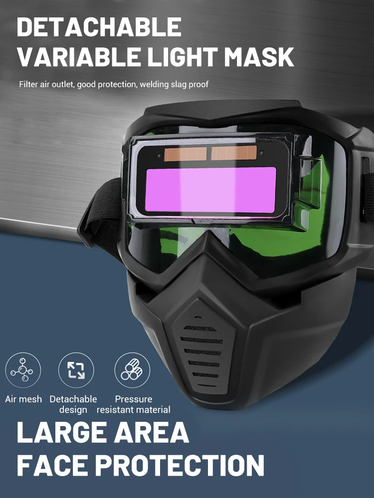 Auto Darkening Welding Glasses Work Protective Equipment Face Protector Adjustable Band Impact Resistant Welder Mask Face Cover
Auto Darkening Welding Glasses Work Protective Equipment Face Protector Adjustable Band Impact Resistant Welder Mask Face Cover
